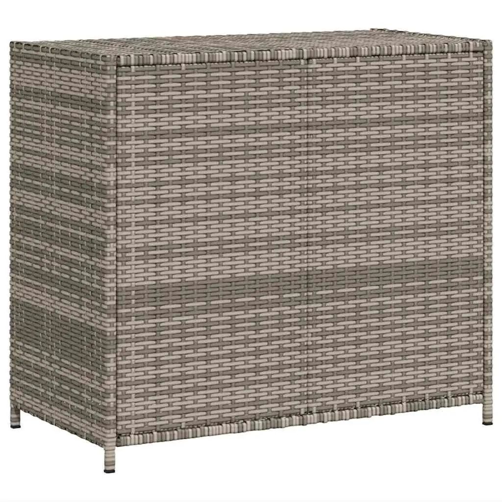 Garden Storage Cabinet Grey Poly Rattan Outdoor Furniture Tool Box Organiser