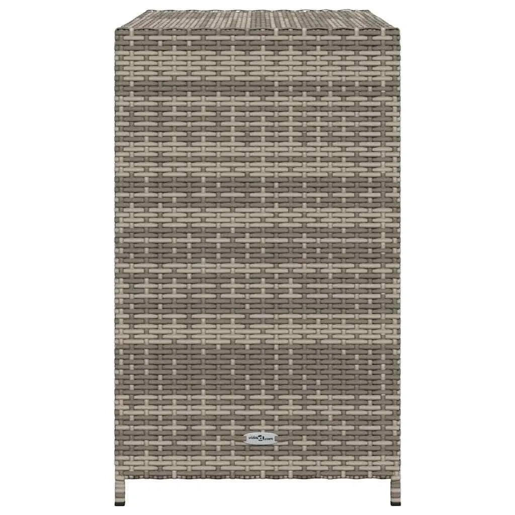 Garden Storage Cabinet Grey Poly Rattan Outdoor Furniture Tool Box Organiser