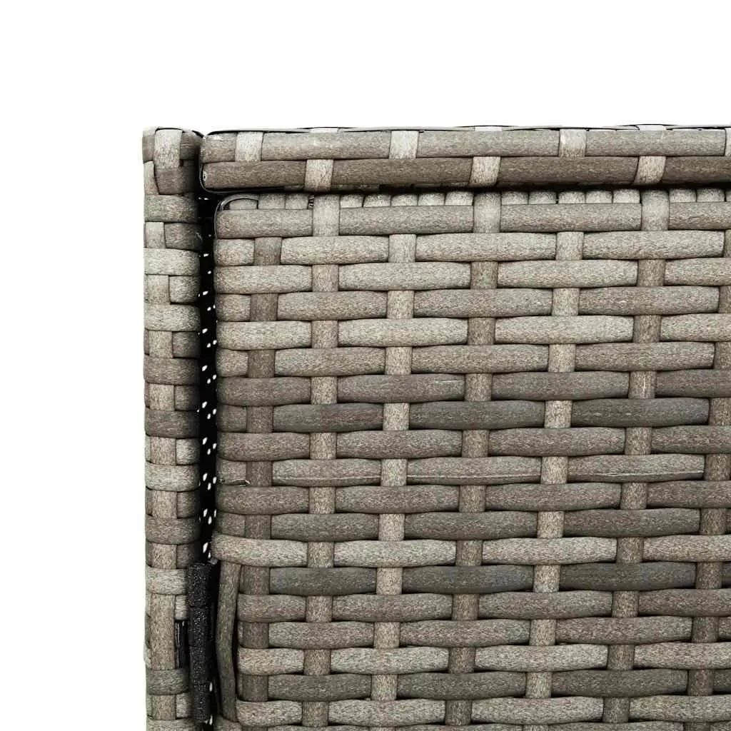 Garden Storage Cabinet Grey Poly Rattan Outdoor Furniture Tool Box Organiser