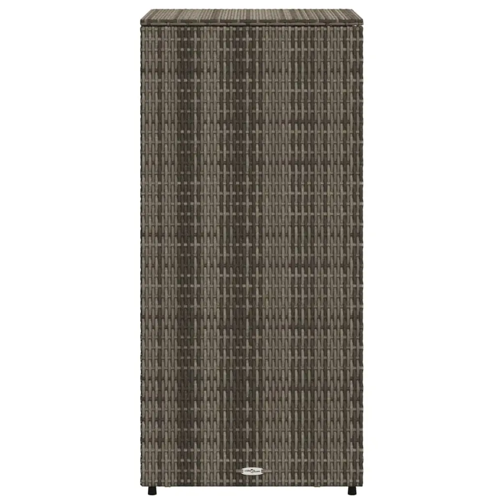 Garden Storage Cabinet Outdoor Use Grey Poly Rattan 50x55x115cm