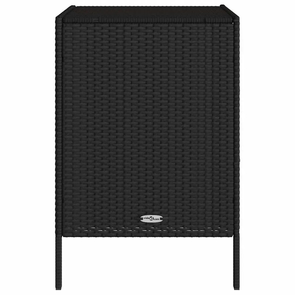 Outdoor Storage Cabinet Poly Rattan 3 Drawer Black 55x59x80cm