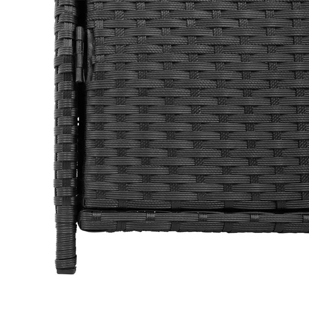 Outdoor Storage Cabinet Poly Rattan 3 Drawer Black 55x59x80cm
