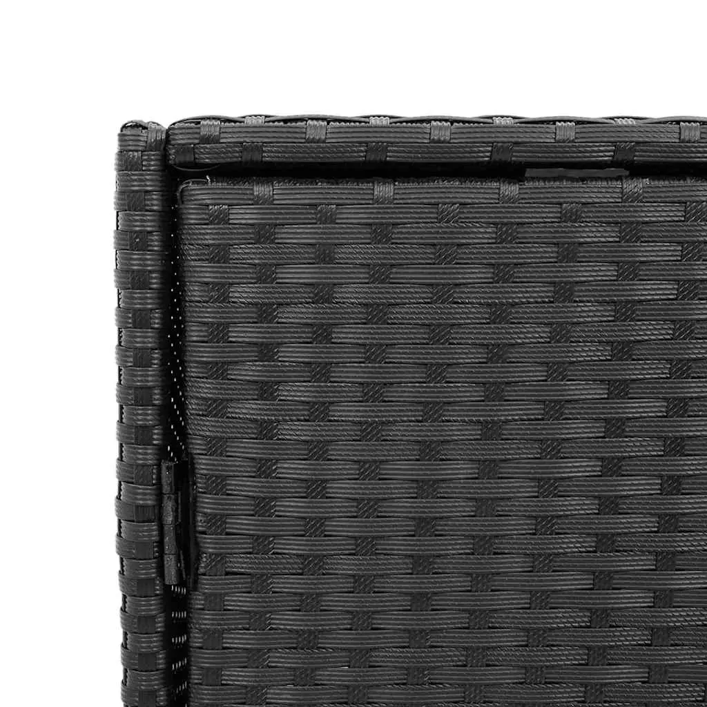Outdoor Storage Cabinet Poly Rattan 3 Drawer Black 55x59x80cm