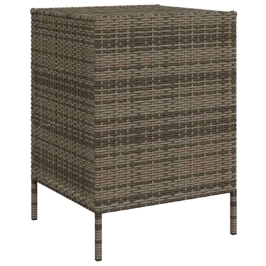 Garden Storage Cabinet Outdoor 3 Drawer Grey Poly Rattan