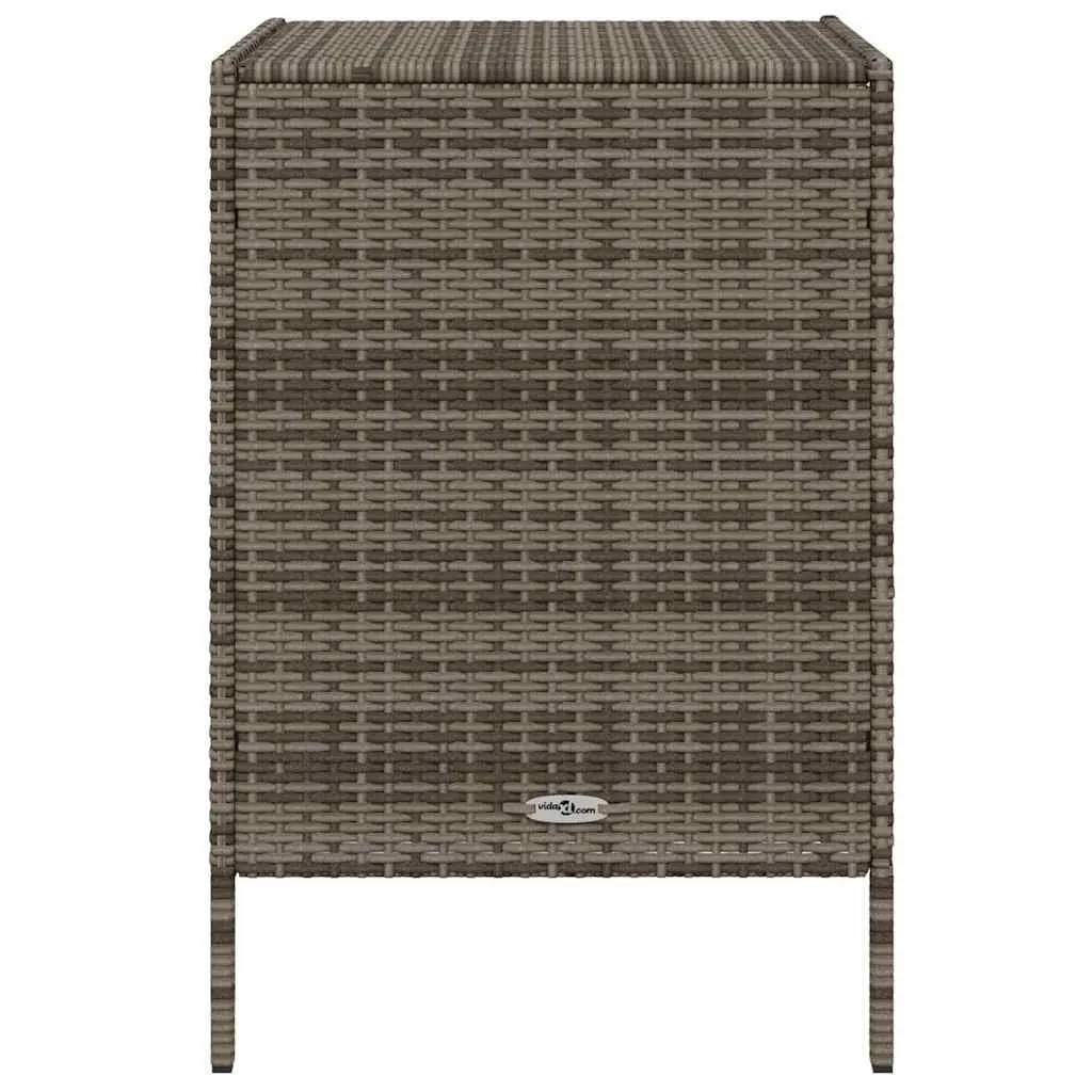 Garden Storage Cabinet Outdoor 3 Drawer Grey Poly Rattan
