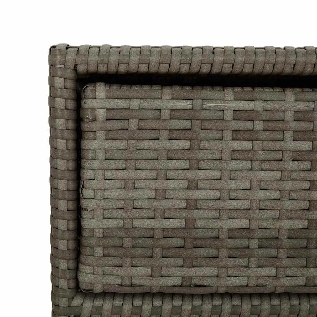 Garden Storage Cabinet Outdoor 3 Drawer Grey Poly Rattan