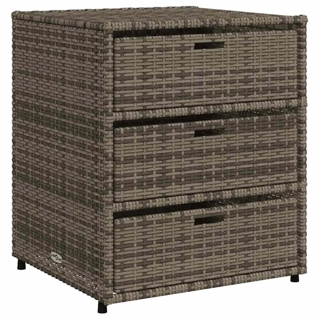 Garden Storage Cabinet Outdoor Grey 3 Drawers