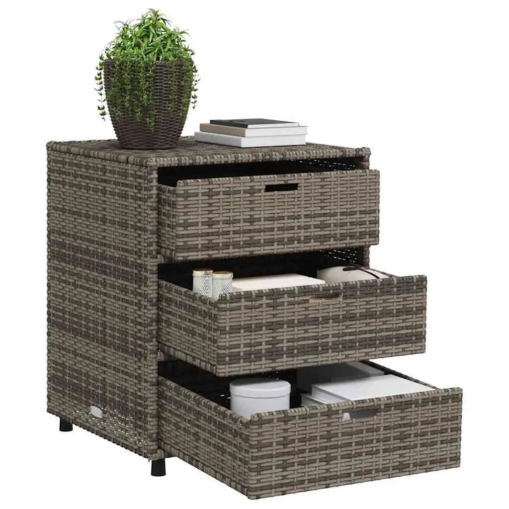 Garden Storage Cabinet Outdoor Grey 3 Drawers