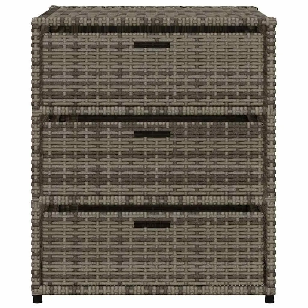 Garden Storage Cabinet Outdoor Grey 3 Drawers