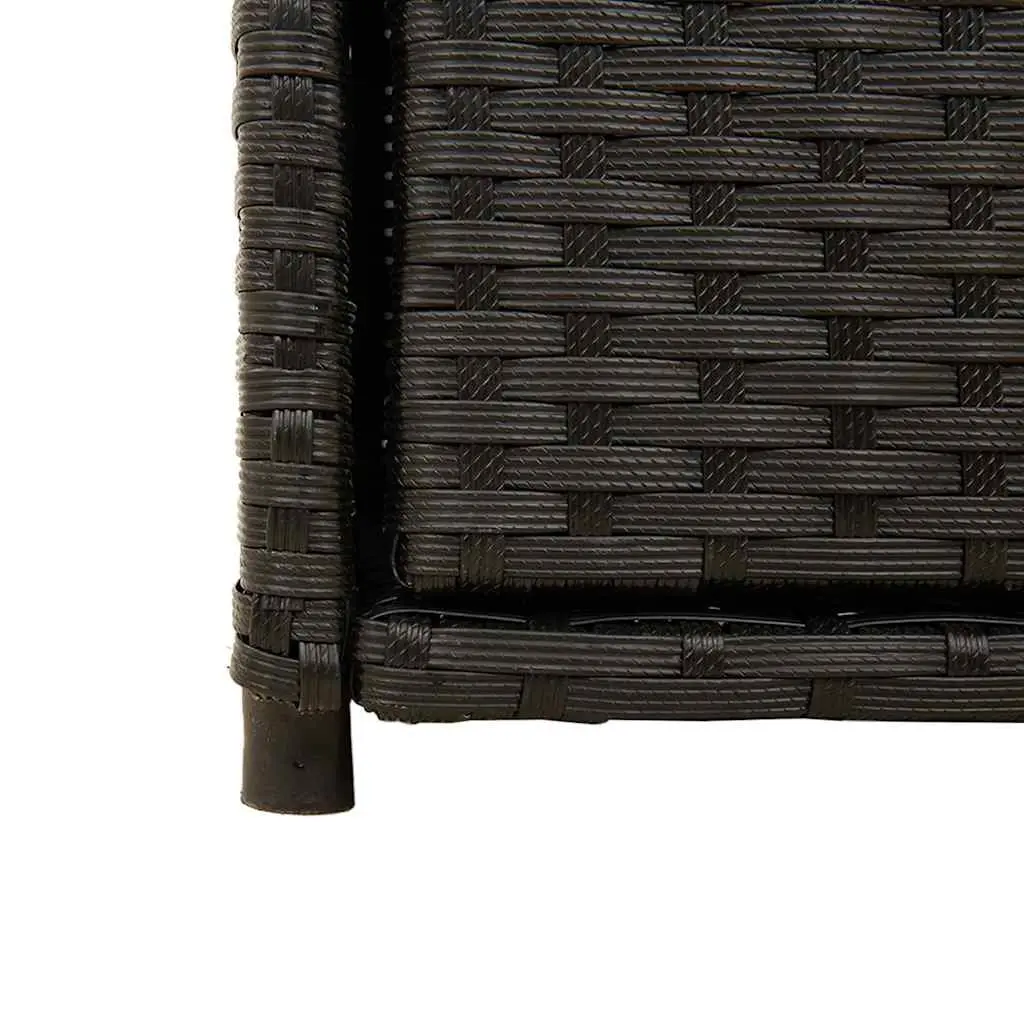 Garden Storage Cabinet Black Outdoor Poly Rattan Furniture Weatherproof