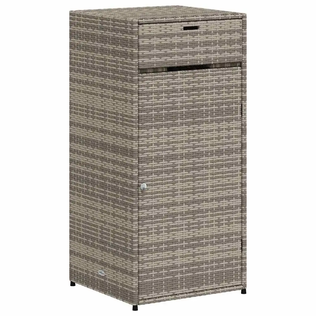Garden Storage Cabinet Outdoor Grey PE Rattan 55 x 55 x 111 cm