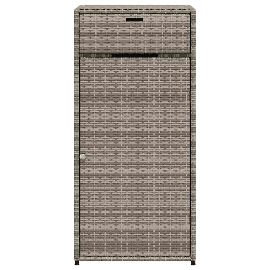 Garden Storage Cabinet Outdoor Grey PE Rattan 55 x 55 x 111 cm