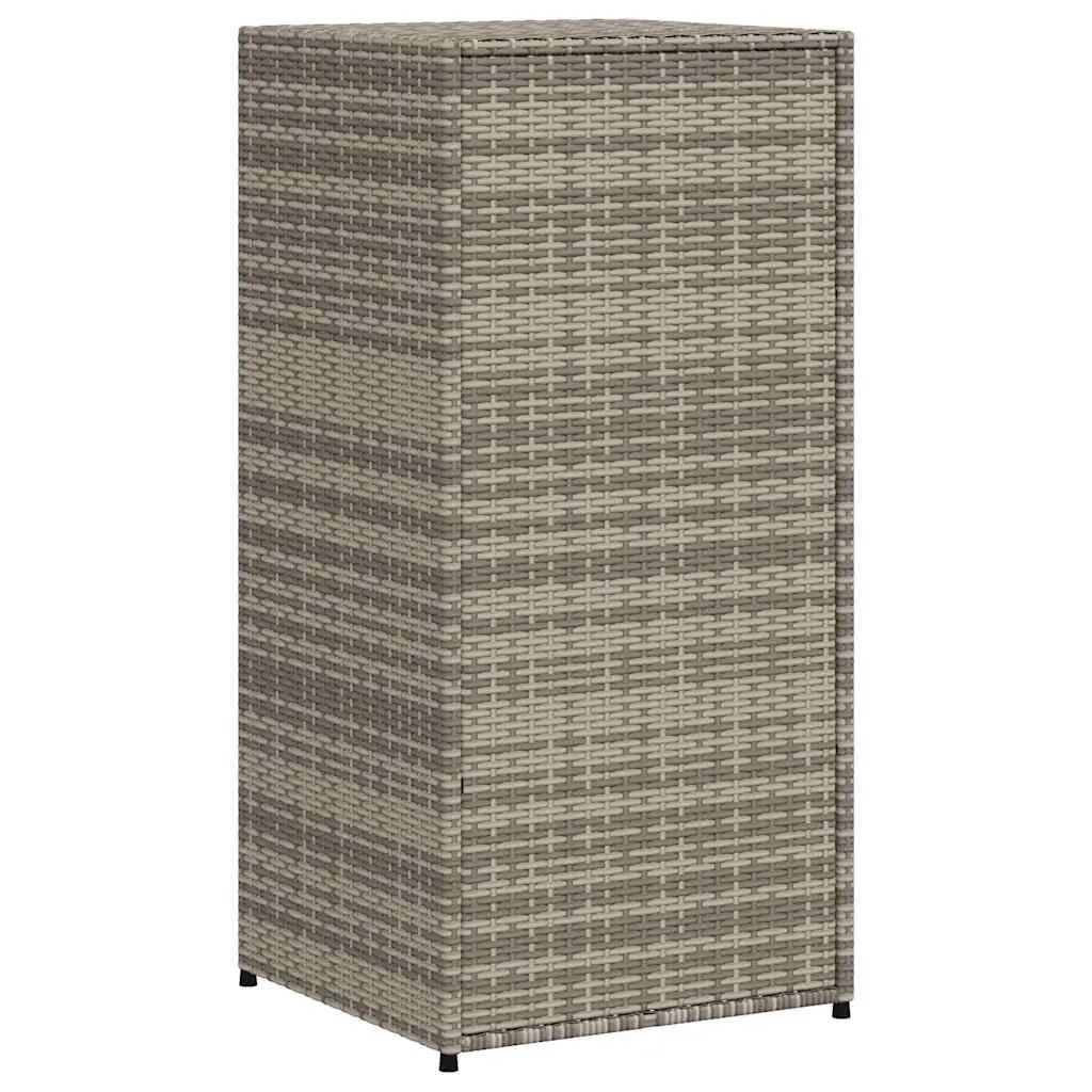 Garden Storage Cabinet Outdoor Grey PE Rattan 55 x 55 x 111 cm