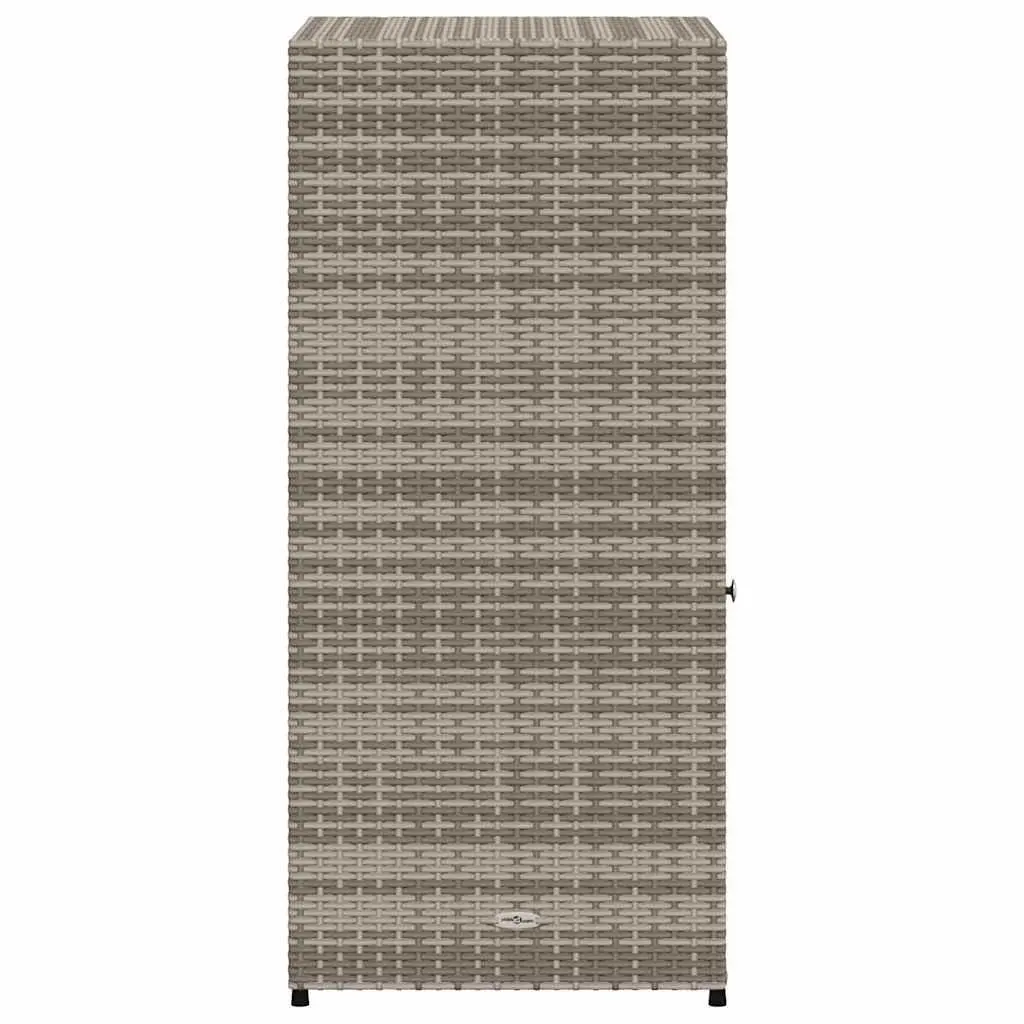 Garden Storage Cabinet Outdoor Grey PE Rattan 55 x 55 x 111 cm