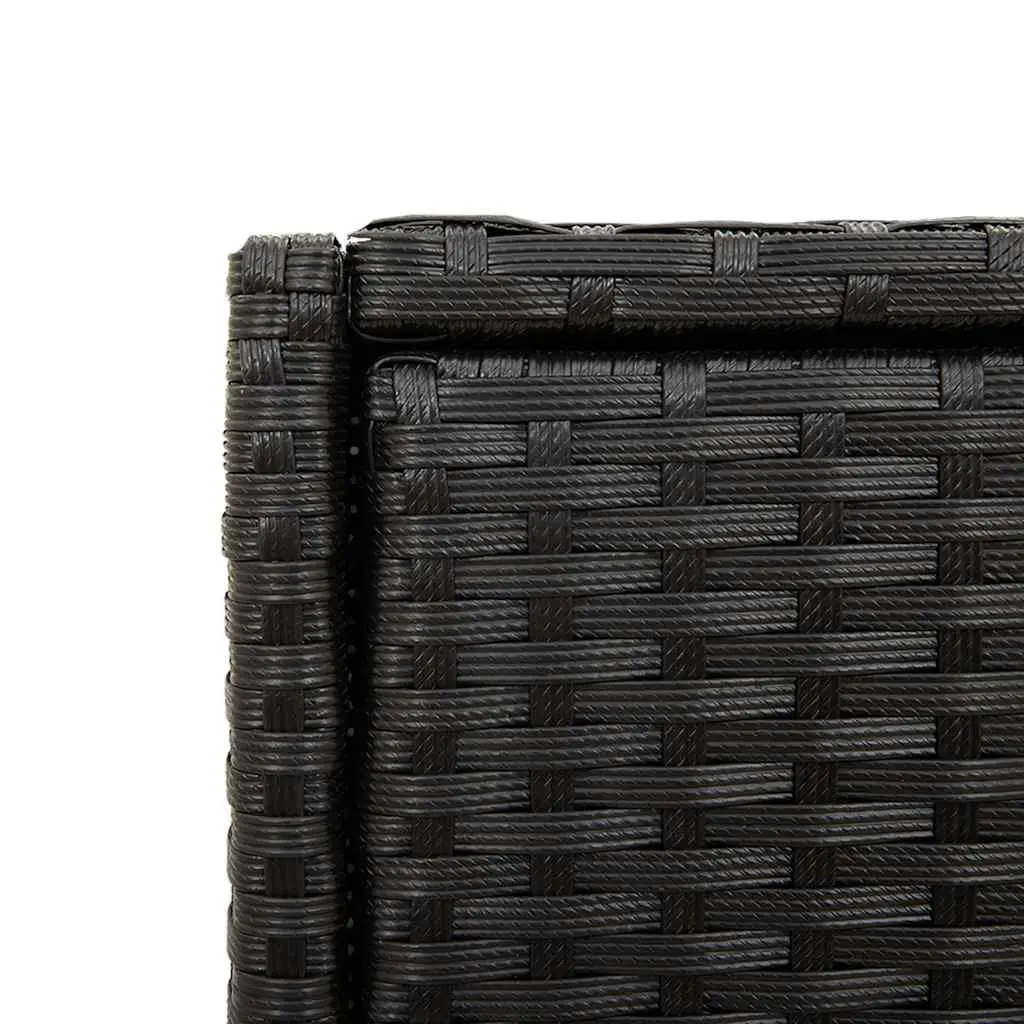 Outdoor Garden Storage Cabinet Poly Rattan Black for Cushions Tools and Supplies 105x55x113cm