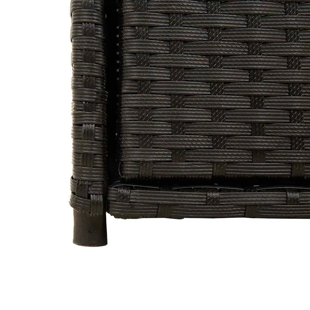 Outdoor Garden Storage Cabinet Poly Rattan Black for Cushions Tools and Supplies 105x55x113cm