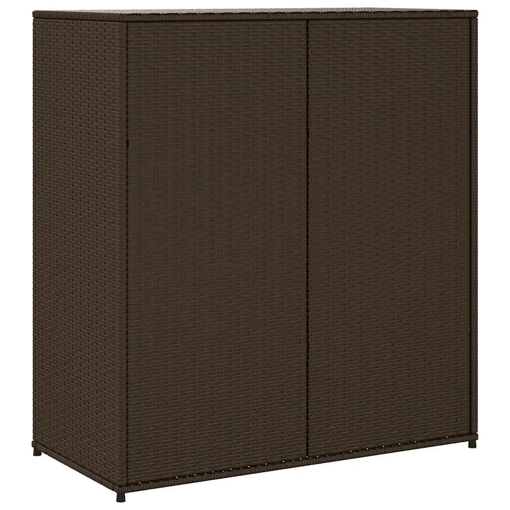 Garden Storage Cabinet Brown Outdoor Furniture Rattan Cupboard Patio Organiser