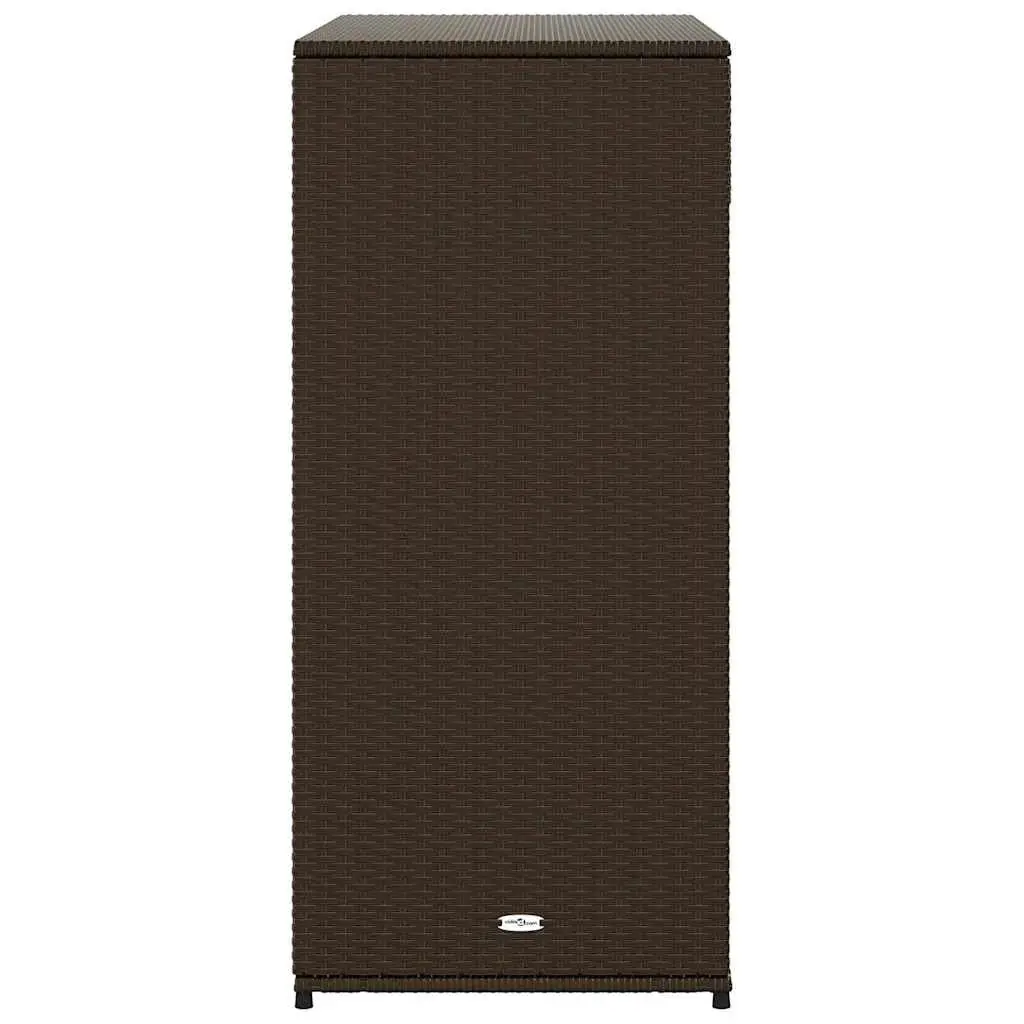 Garden Storage Cabinet Brown Outdoor Furniture Rattan Cupboard Patio Organiser
