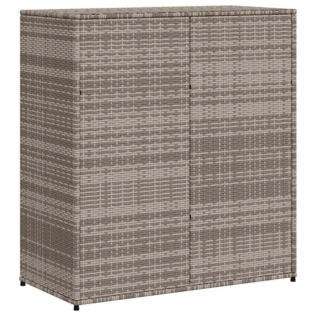Garden Storage Cabinet Outdoor Poly Rattan Grey 105x55x113cm with Doors