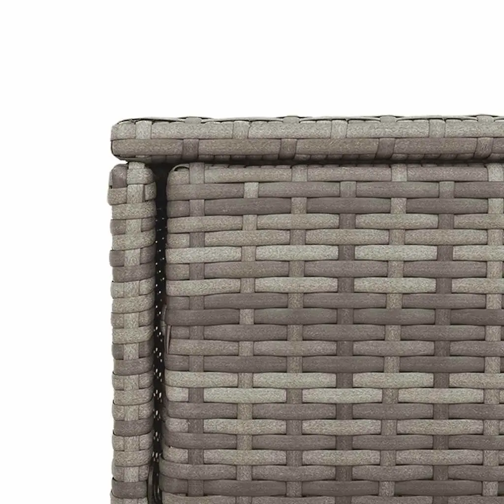 Garden Storage Cabinet Outdoor Poly Rattan Grey 105x55x113cm with Doors