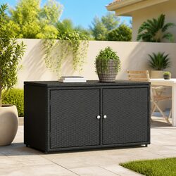 Black Garden Storage Cabinet - 110x55x60.5cm Dimensions