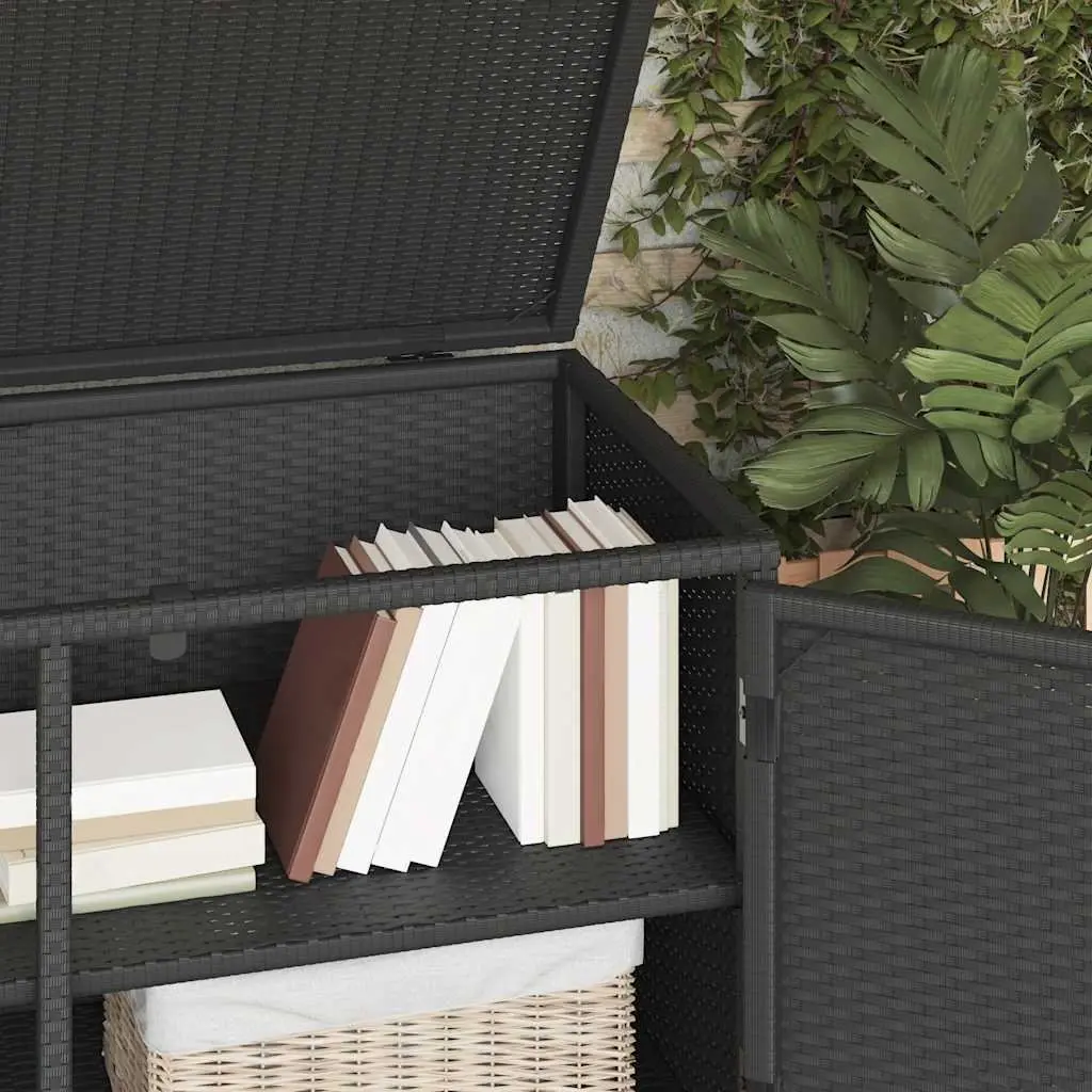 Garden Storage Cabinet Outdoor Black 110x55x60.5cm
