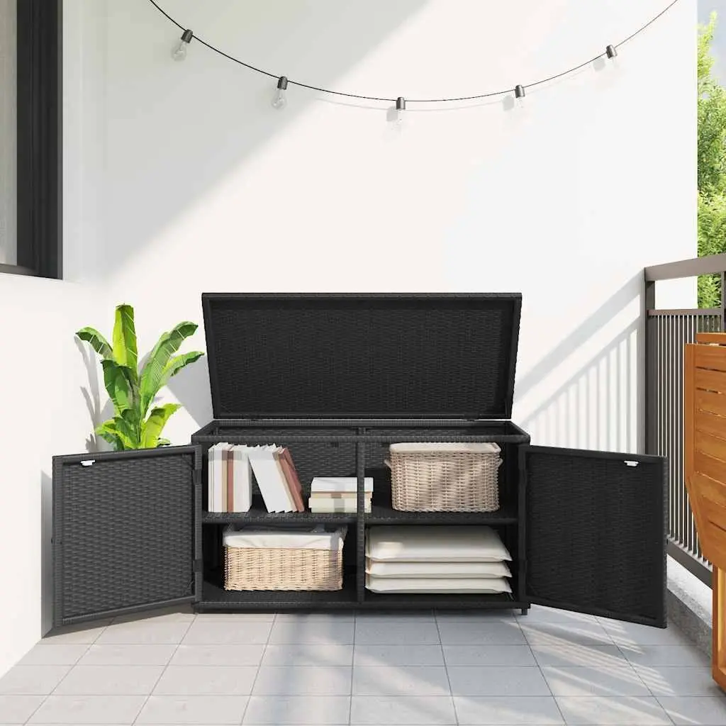 Garden Storage Cabinet Outdoor Black 110x55x60.5cm