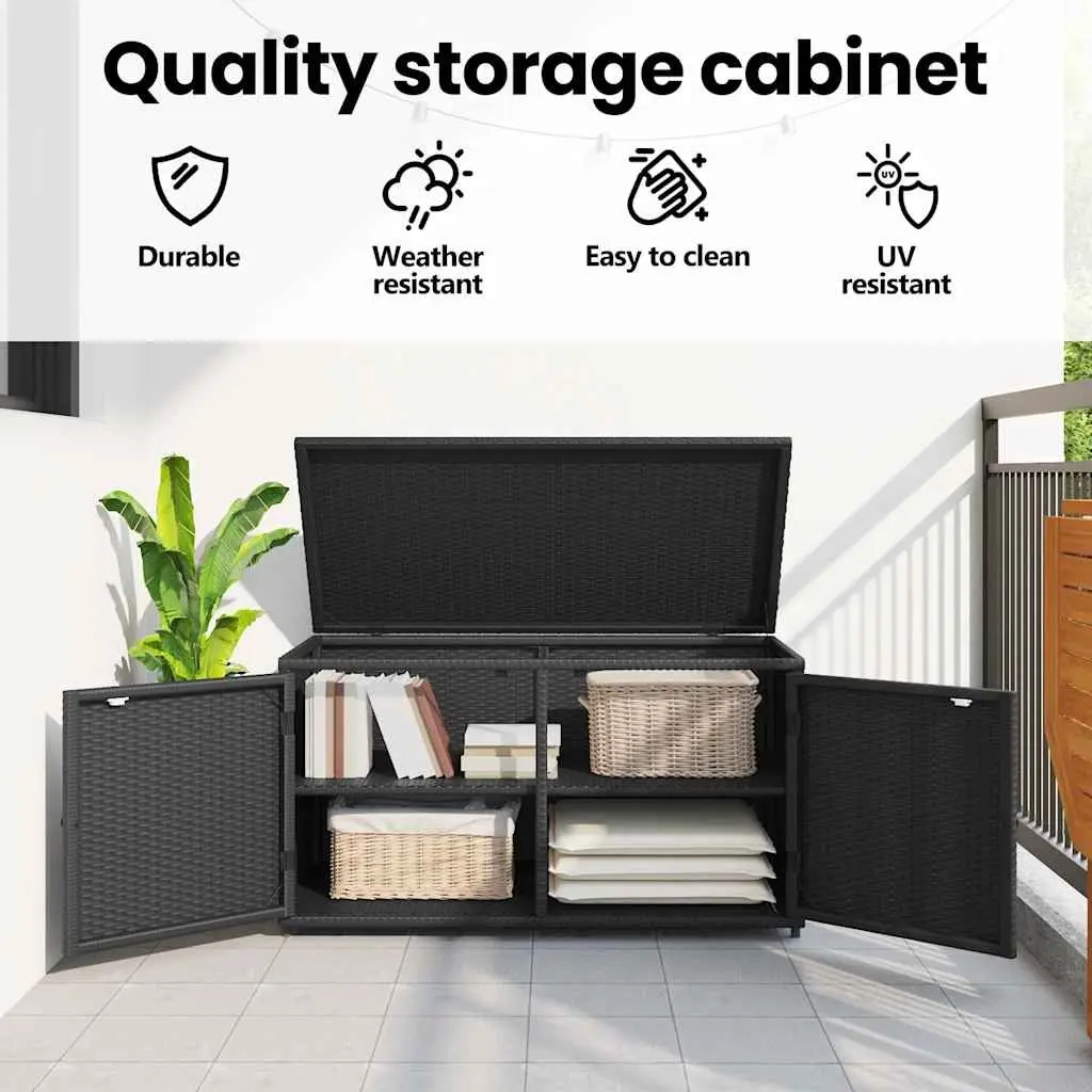 Garden Storage Cabinet Outdoor Black 110x55x60.5cm