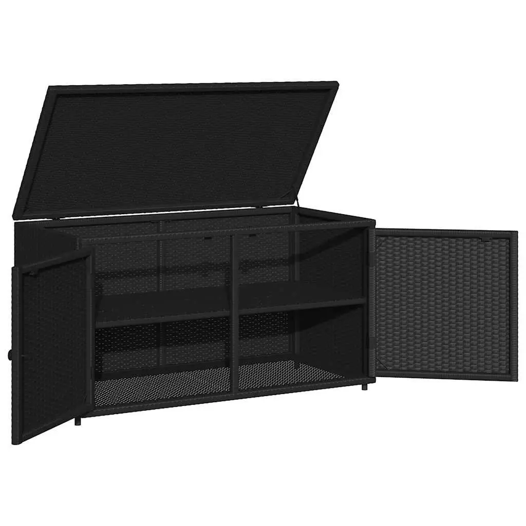Garden Storage Cabinet Outdoor Black 110x55x60.5cm