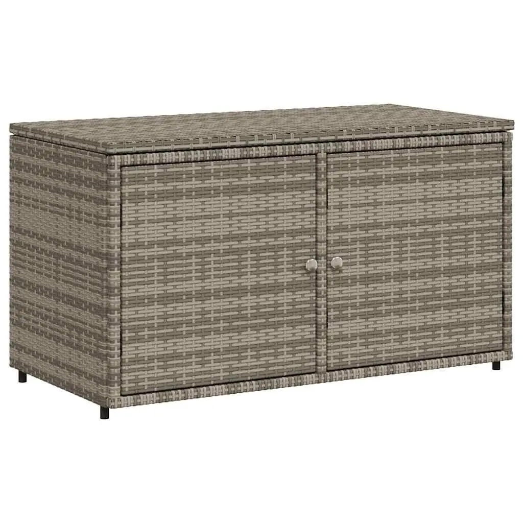 Garden Storage Cabinet Outdoor Grey Poly Rattan Furniture 110 x 55 x 60.5 cm
