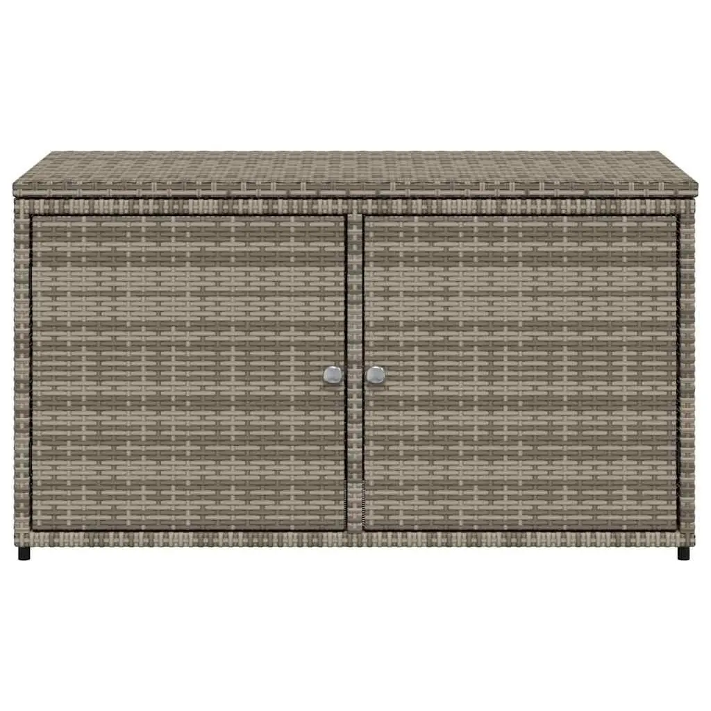 Garden Storage Cabinet Outdoor Grey Poly Rattan Furniture 110 x 55 x 60.5 cm