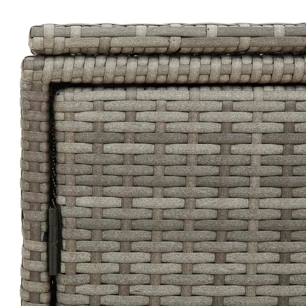 Garden Storage Cabinet Outdoor Grey Poly Rattan Furniture 110 x 55 x 60.5 cm