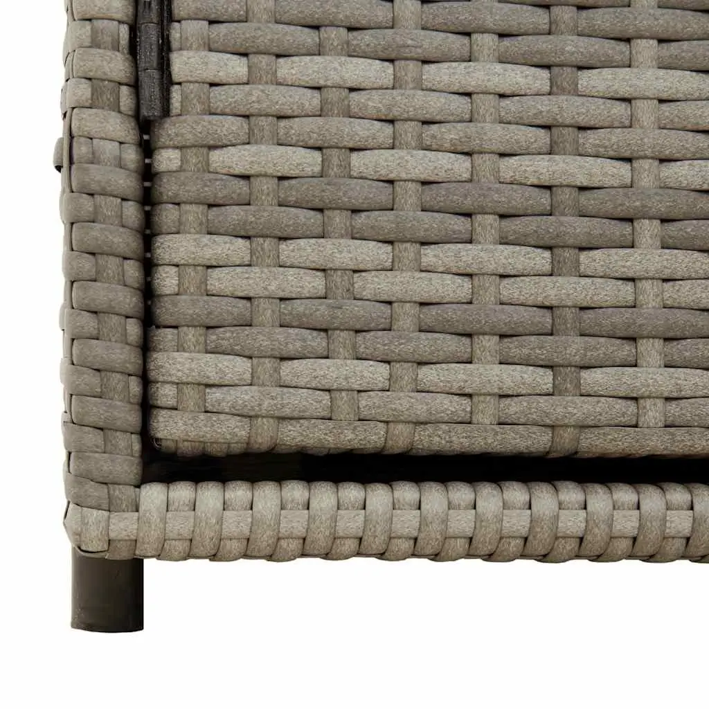 Garden Storage Cabinet Outdoor Grey Poly Rattan Furniture 110 x 55 x 60.5 cm