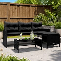L-Shaped Garden Sofa Set Dimensions and Materials