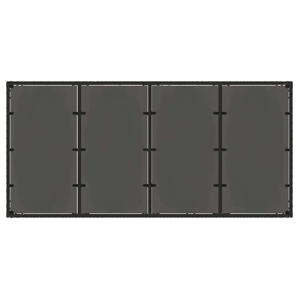 Garden Table for Outdoor Use Black Tempered Glass Top 190 x 90 x 75 cm