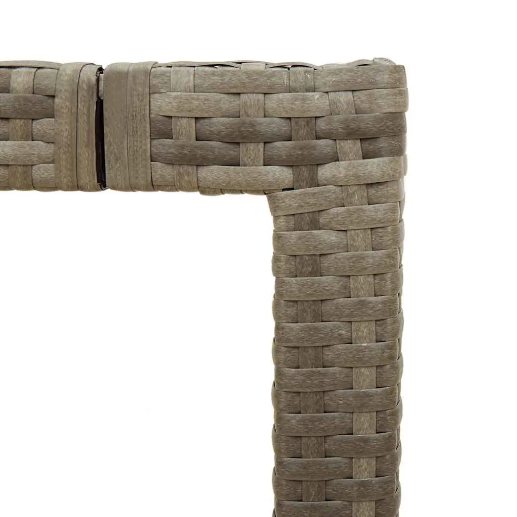 Garden Table Outdoor Use Glass Top Grey Poly Rattan 190x90x75cm