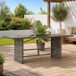 Specifications of Garden Table with Grey Poly Rattan