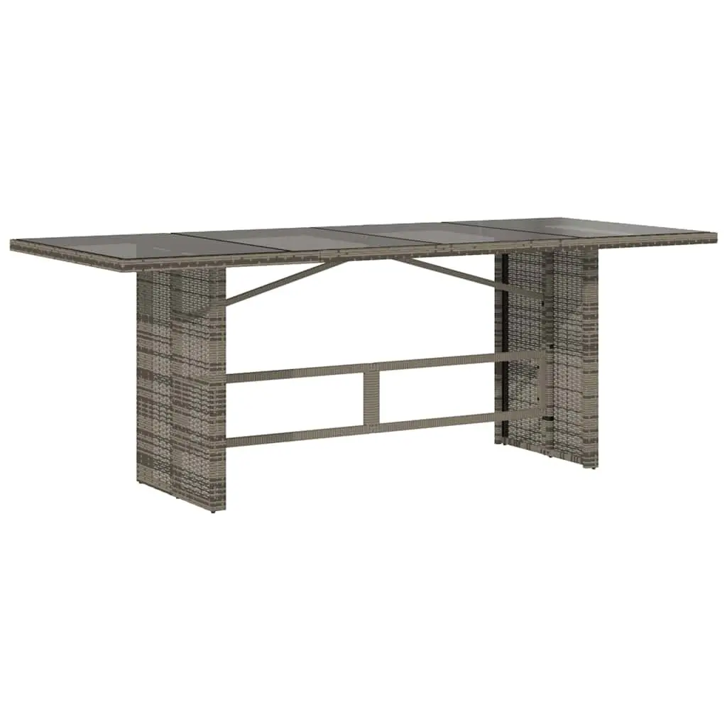 Garden Table Outdoor Patio Furniture Grey Poly Rattan 190x80x75cm