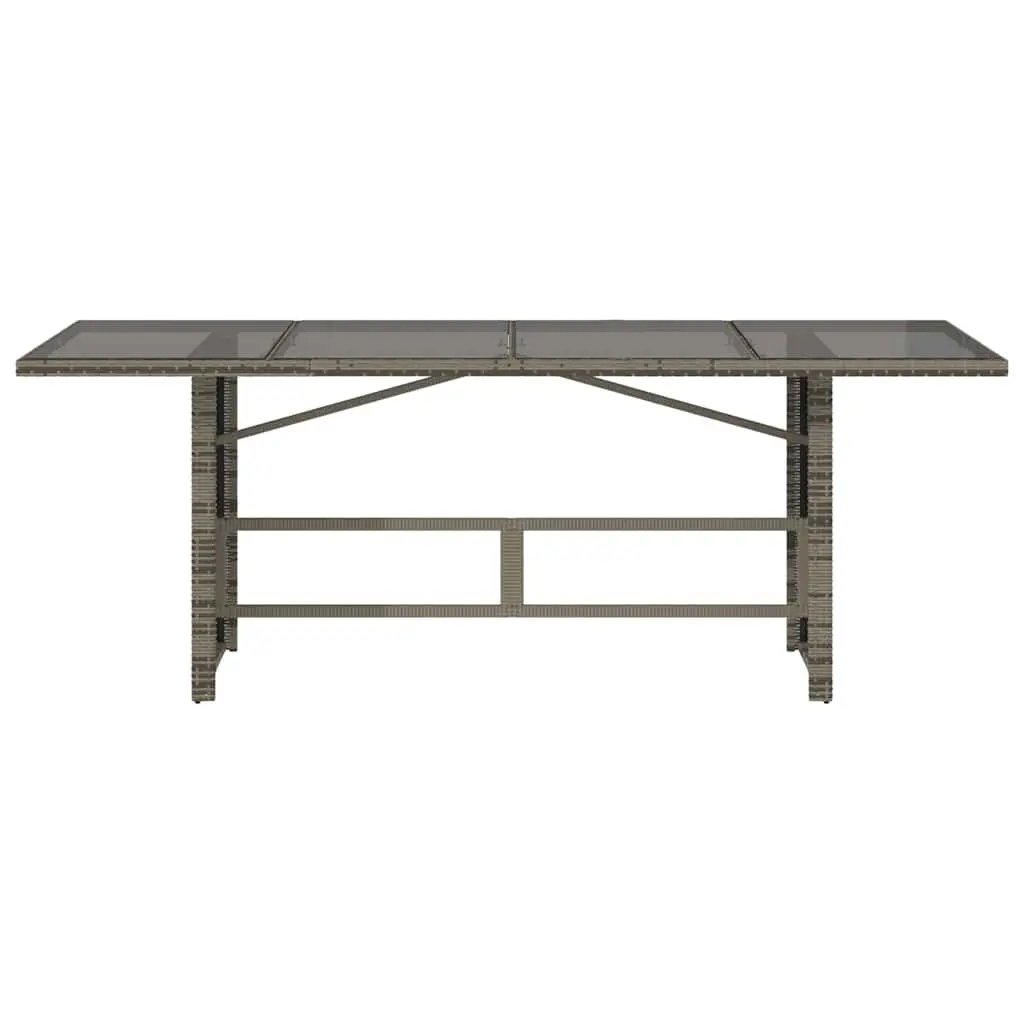 Garden Table Outdoor Patio Furniture Grey Poly Rattan 190x80x75cm