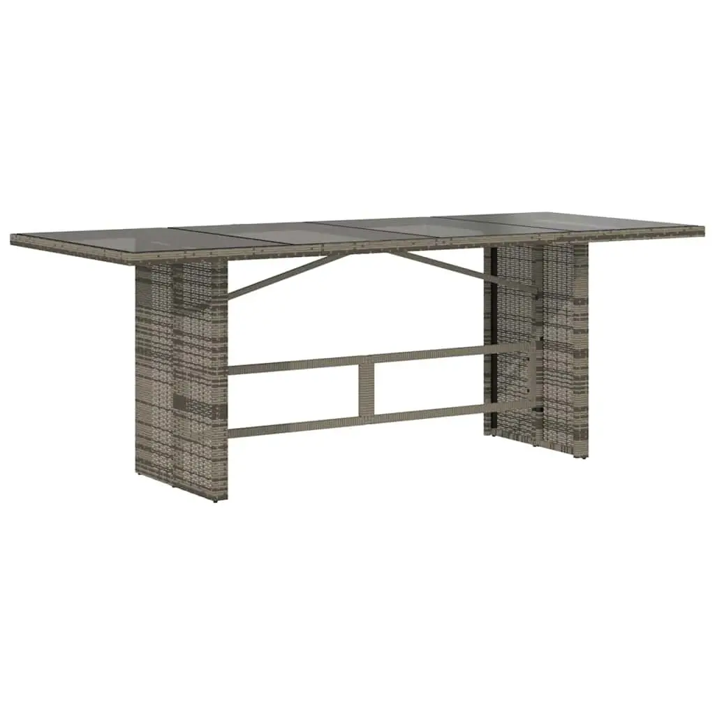 Garden Table Outdoor Patio Furniture Grey Poly Rattan 190x80x75cm