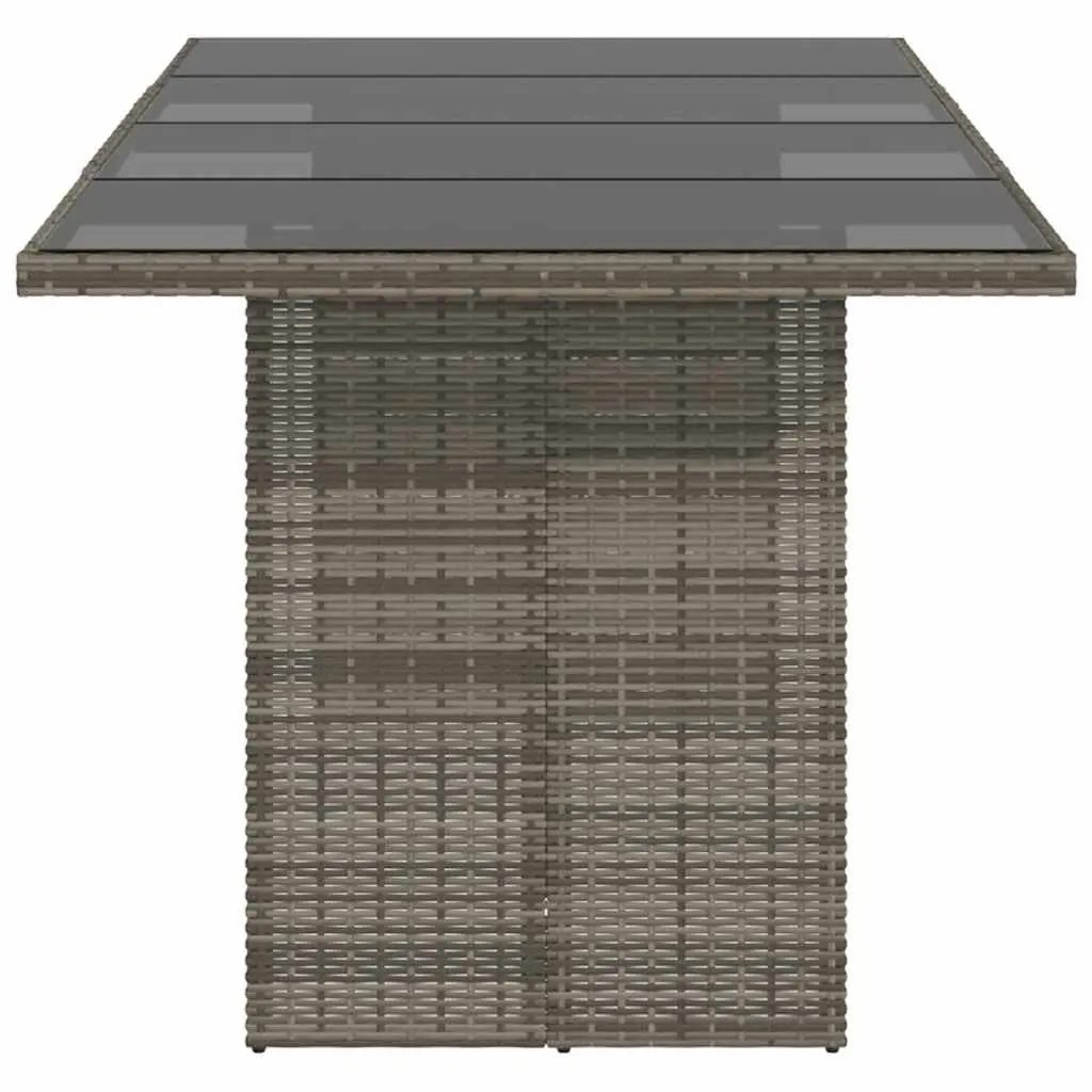 Garden Table Outdoor Patio Furniture Grey Poly Rattan 190x80x75cm