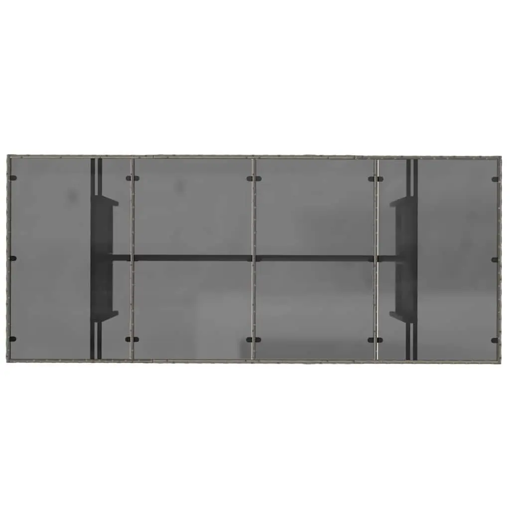 Garden Table Outdoor Patio Furniture Grey Poly Rattan 190x80x75cm