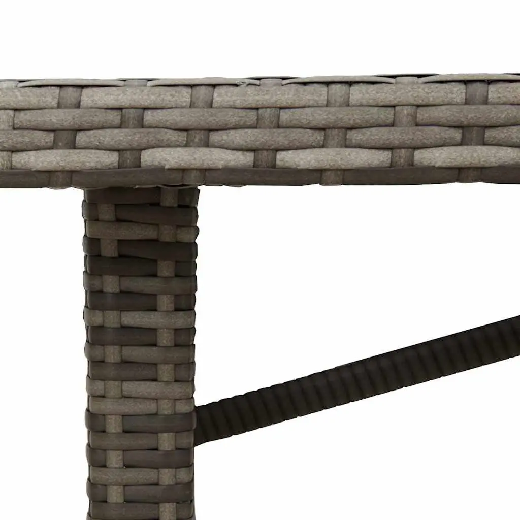 Garden Table Outdoor Patio Furniture Grey Poly Rattan 190x80x75cm
