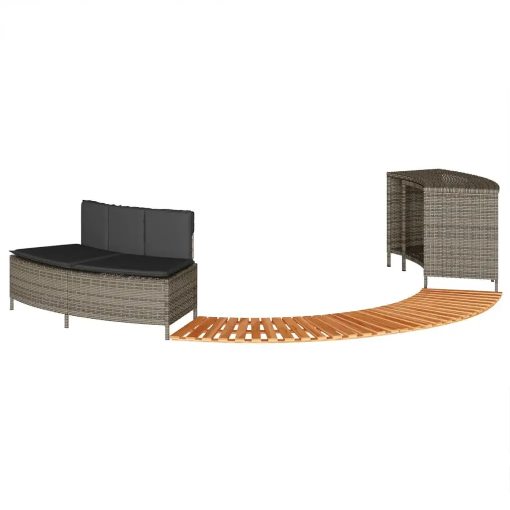 Hot Tub Surround Spa Storage Rack Wooden Step Garden Bench Poolside Furniture