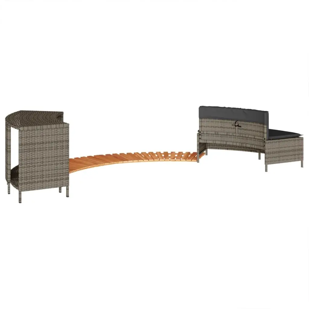 Hot Tub Surround Spa Storage Rack Wooden Step Garden Bench Poolside Furniture