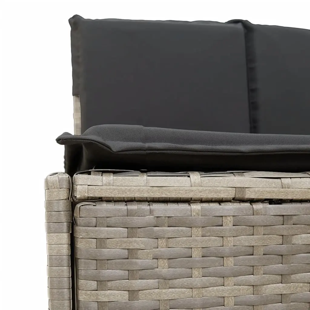 Hot Tub Benches Outdoor Garden Furniture 2 pcs Grey Poly Rattan with Cushions