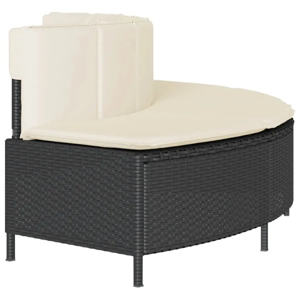 Hot Tub Benches Outdoor Seating 2 pcs Black Rattan