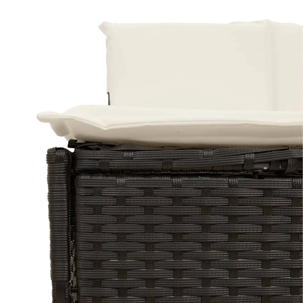 Hot Tub Benches Outdoor Seating 2 pcs Black Rattan