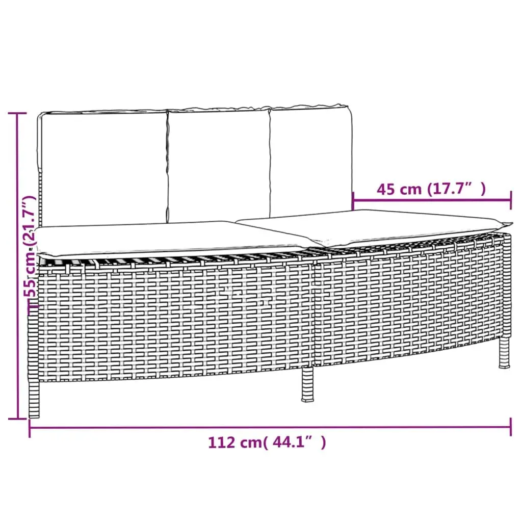 Hot Tub Benches Outdoor Seating 2 pcs Black Rattan