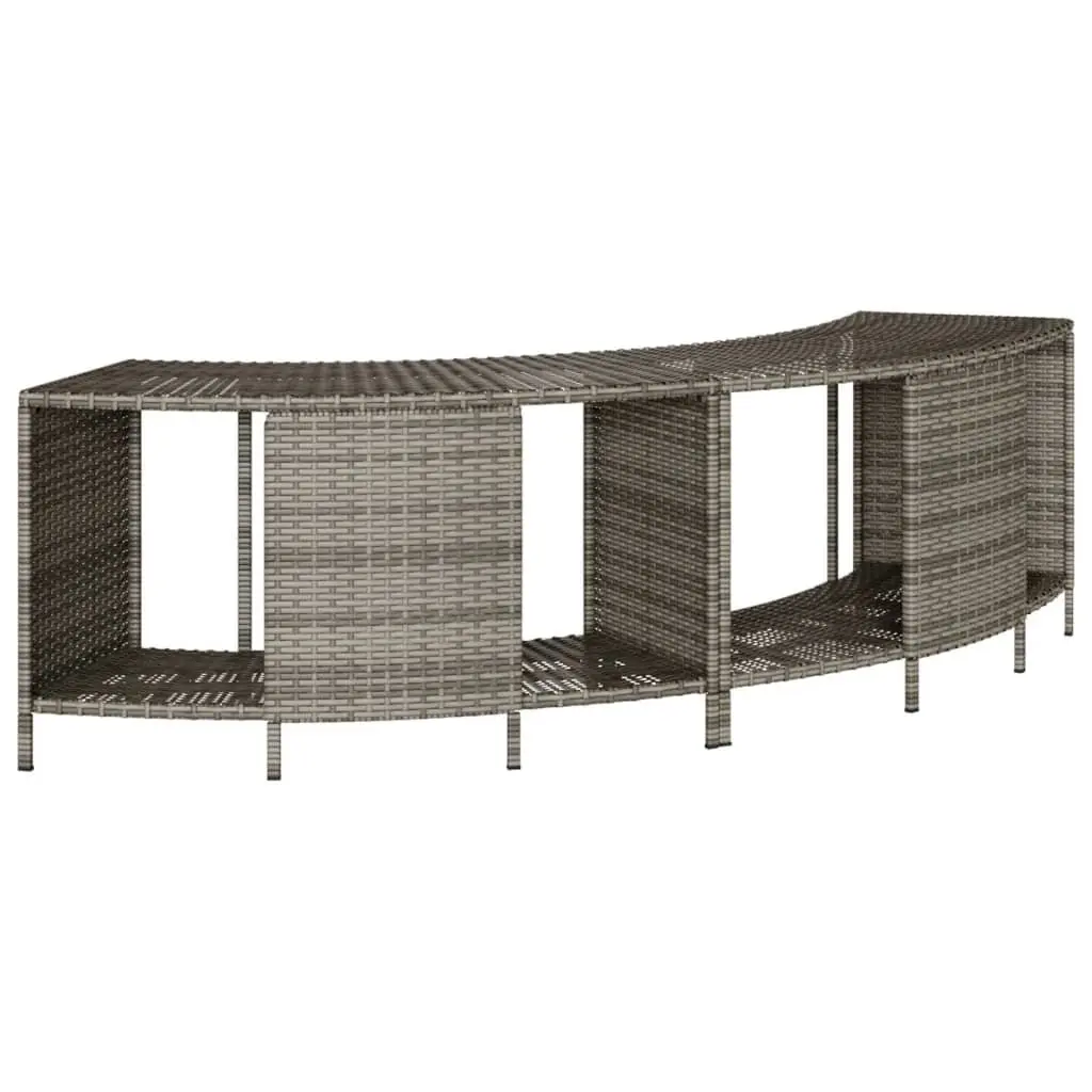 Hot Tub Storage Shelves Outdoor PE Rattan Garden Furniture 2 pcs Grey